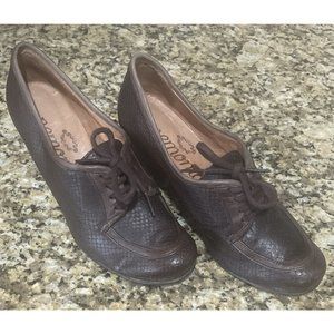 Womens Nemonic Made in Spain Heels Lace Up Leather Pumps Brown US 8-8.5/Euro 39
